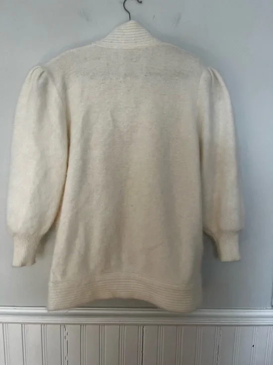 Vintage 80s Eddie Dassin Beaded Angora Cardigan, Size Medium - Picture 9 of 15